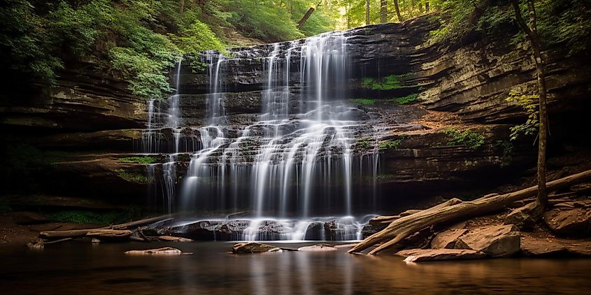 A stunning waterfall near Walhalla, South Carolina.