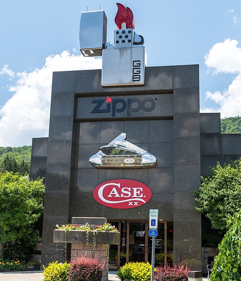 The entrance to the Zippo Case Museum and Flagship store in Bradford, Pennsylvania.