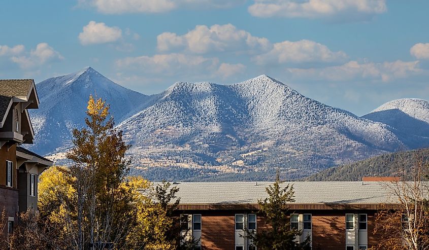 Flagstaff, Arizona mountains with snow.