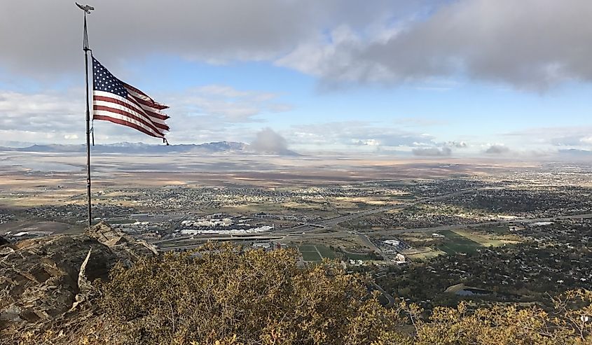 View from flag rock in Farmington, Utah.