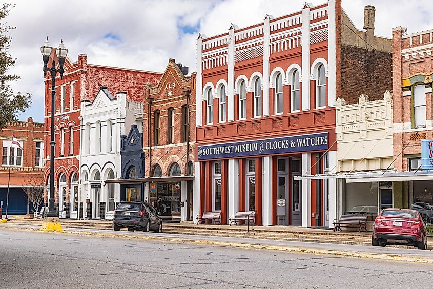 The charming Main Street of Lockhart, Texas.