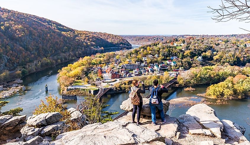 Overlook with hikers in Harper's Ferry, WV. Image credit Andriy Blokhin via Shutterstock.