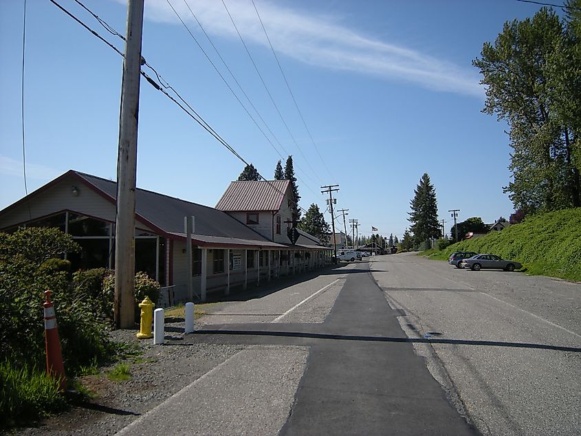 View of Railroad Avenue in Black Diamond, Washington.