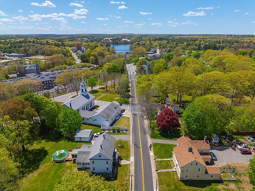 Aerial view of North Smithfield, Rhode Island