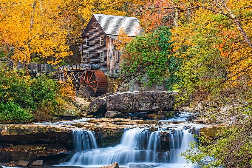An old mill in the scenic Babcock State Park, West Virginia.