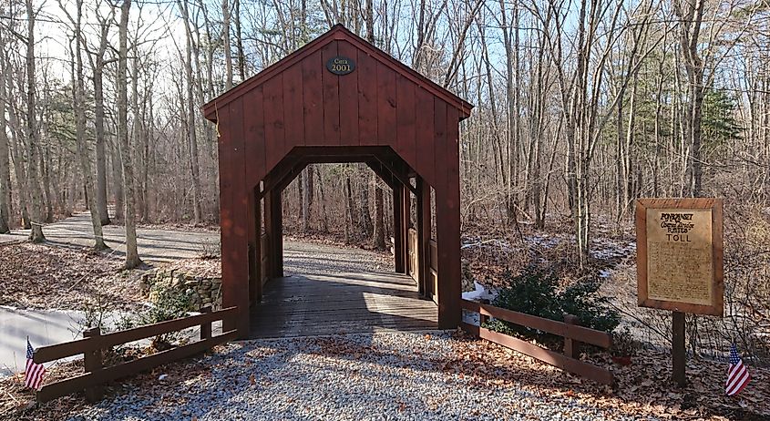 A covered bridge in Glocester, Rhode Island.