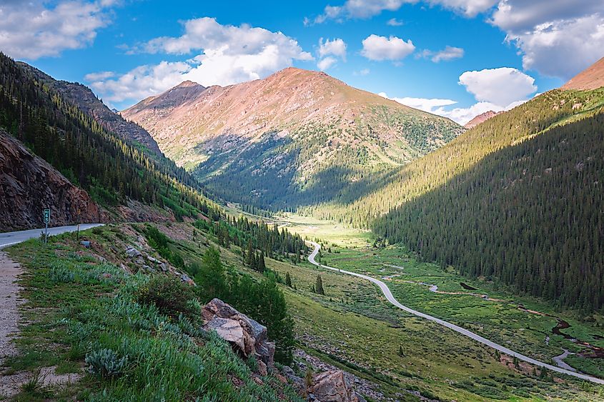 The beautiful Independence Pass highway in Colorado.