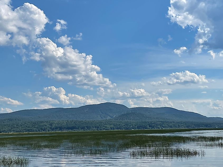 Mount Morris as seen from Raquette Pond in Tupper Lake, New York.