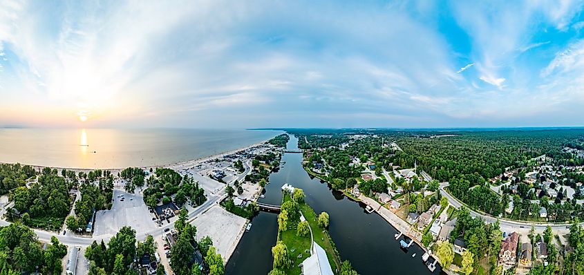 Aerial view of Wasaga Beach, Ontario, Canada