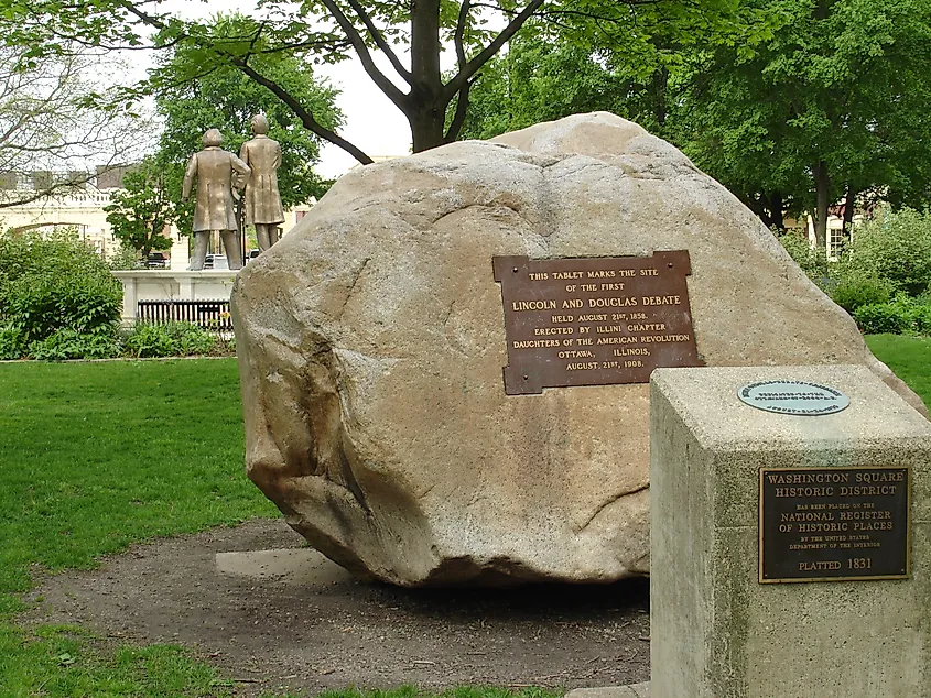 Site of the first Lincoln-Douglas Debate (1858).