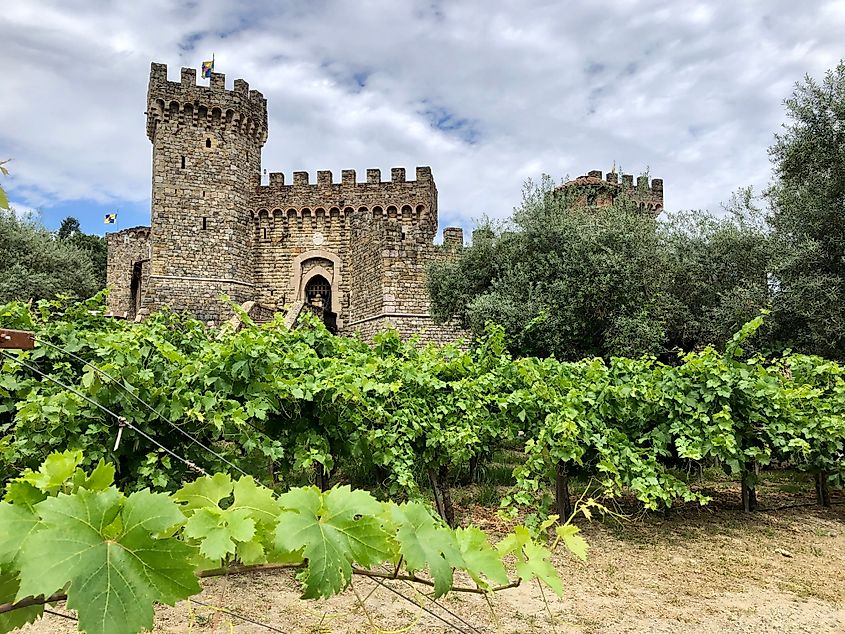 Castello di Amarosa, Calistoga, Napa Valley, California, in wine country.