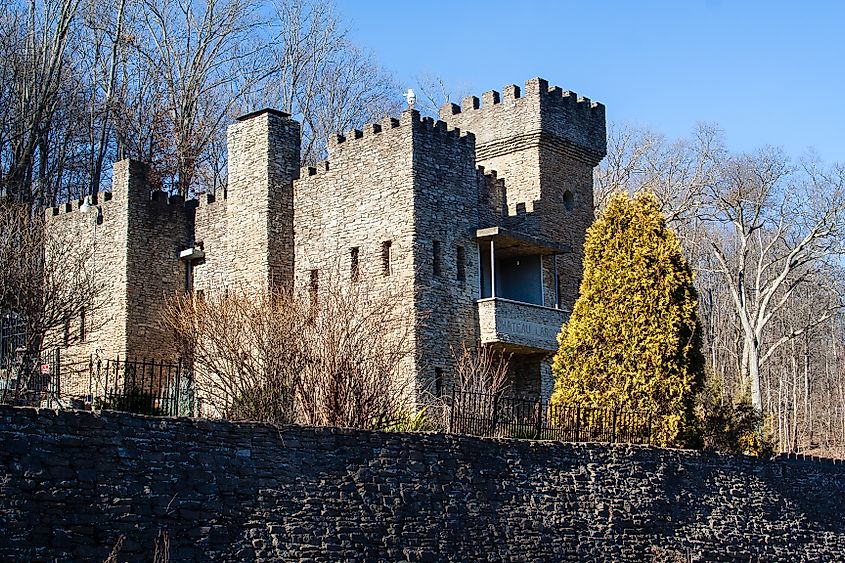 Castle in Loveland, Ohio, during winter.