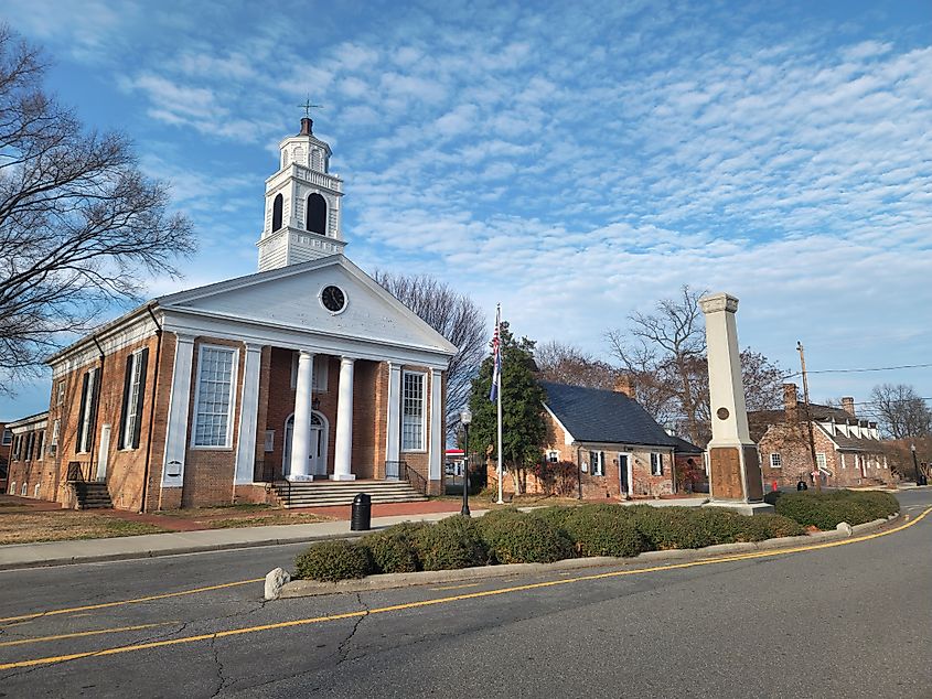 Rustic buildings in downtown Tappahannock, Virginia.