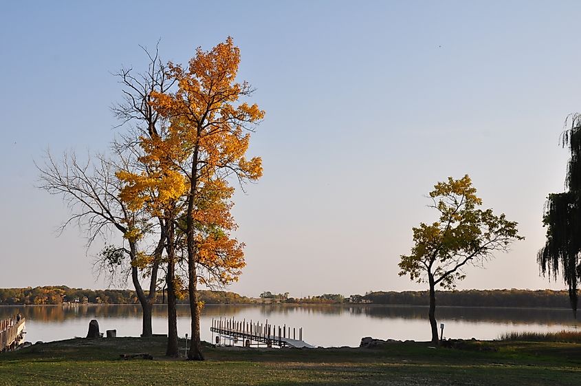 Fall landscape in Clear Lake, Iowa