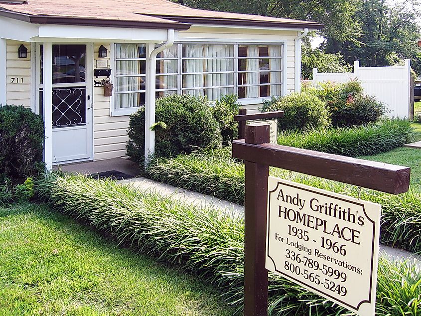 Andy Griffith's homeplace in Mount Airy, North Carolina