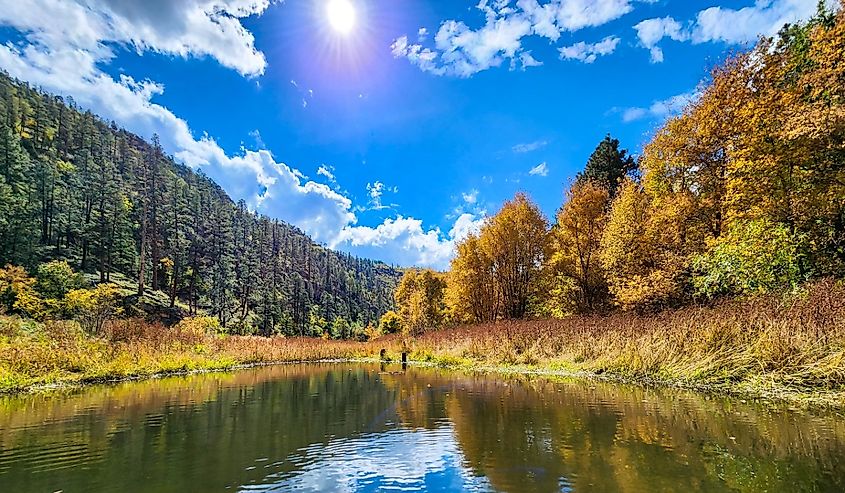 Kayaking at Lake, Payson, Arizona.