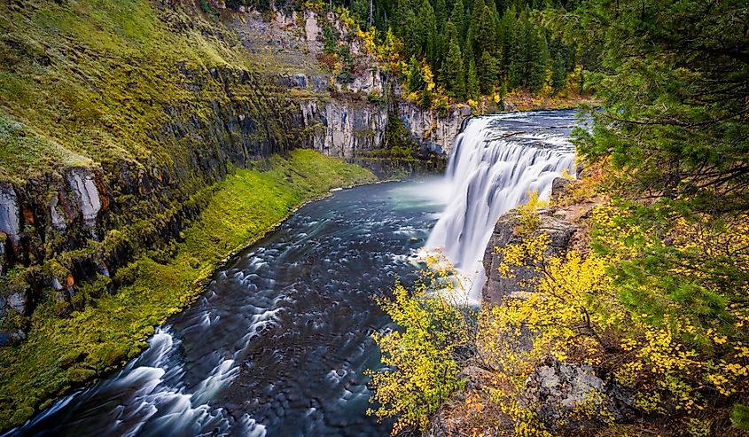 Autumn at the Upper Mesa Falls near Island Park, Idaho.