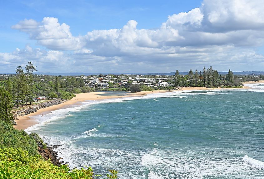 View of Moffat Beach in Caloundra, Queensland.