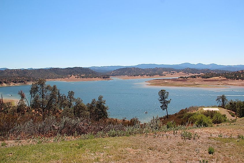 Looking out over Lake Nacimiento, California.