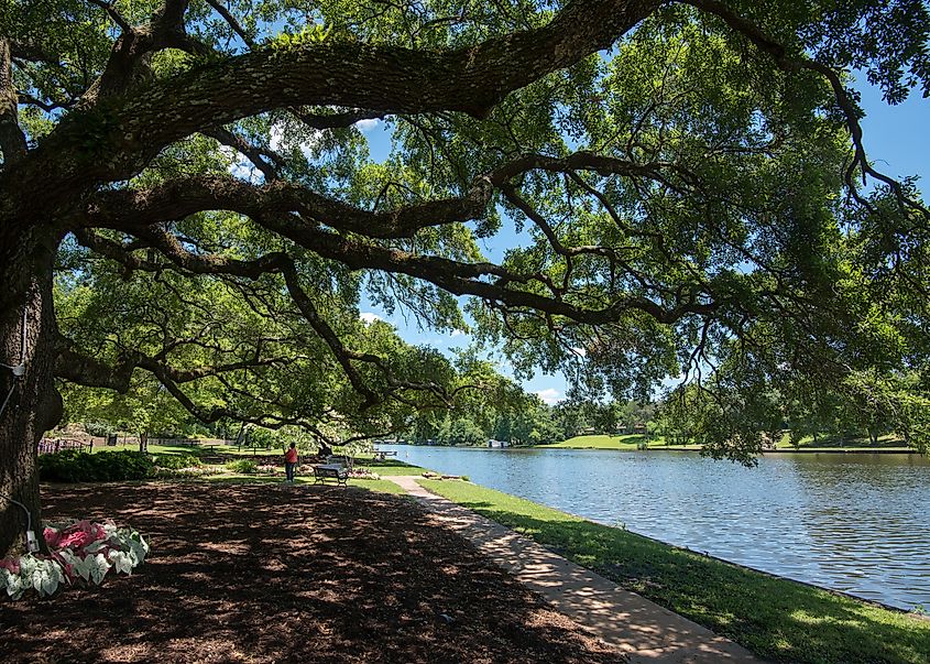 The scenic waterfront area in Natchitoches, Louisiana.