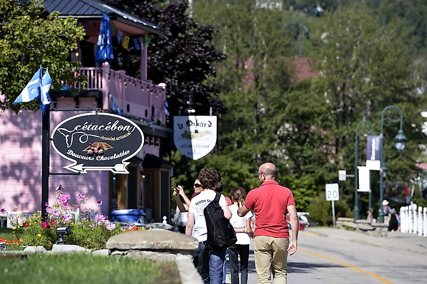 Street scene in Tadoussac, Quebec, Canada.