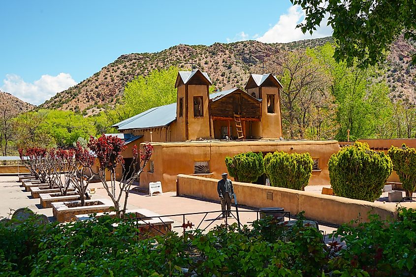 The grounds of El Santuario de Chimayo in New Mexico