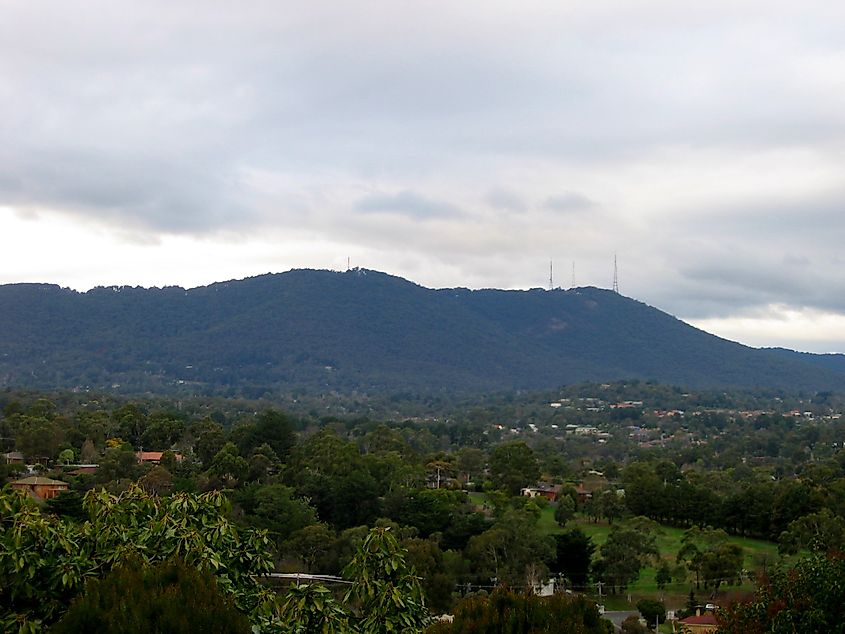 Mount Dandenong as seen from Mooroolbark.