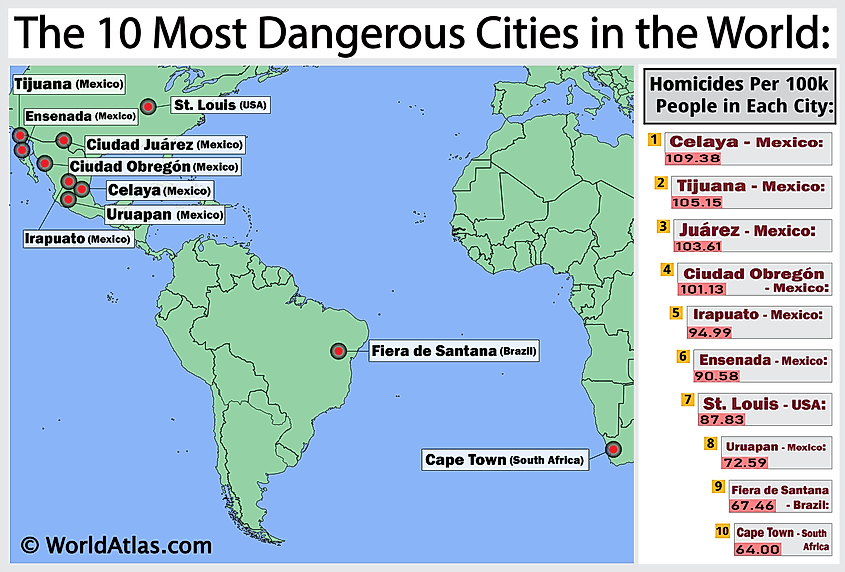 The Most Dangerous Cities In The World WorldAtlas