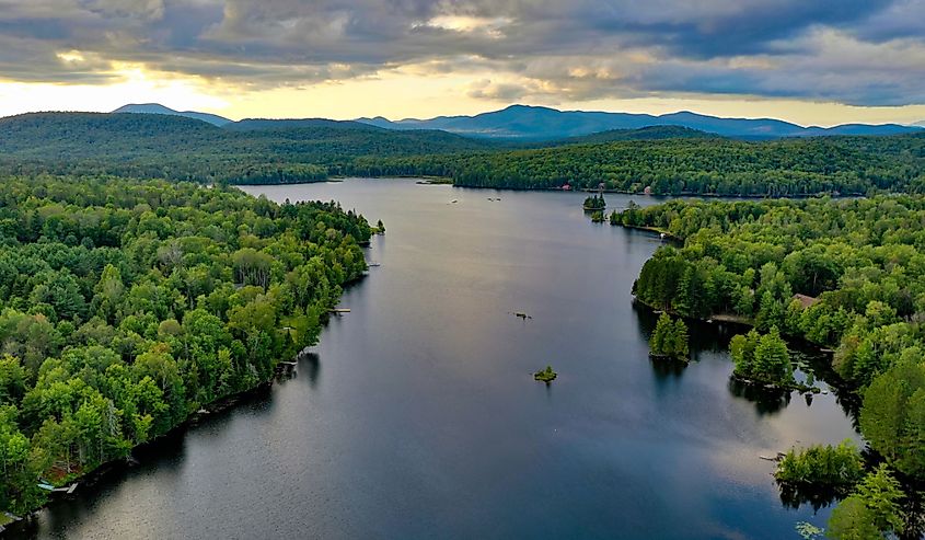 Lake Durant in the Adirondacks State Park in Indian Lake, New York.