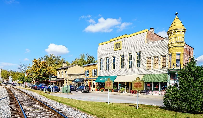 Midway, Kentucky's picturesque Main Street, is famous for its boutiques and restaurants.