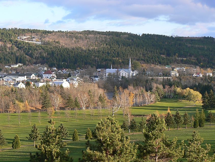 An aerial view of Saint-Pacôme, Quebec