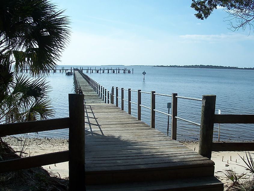 The boardwalk at Atsena Otie Key