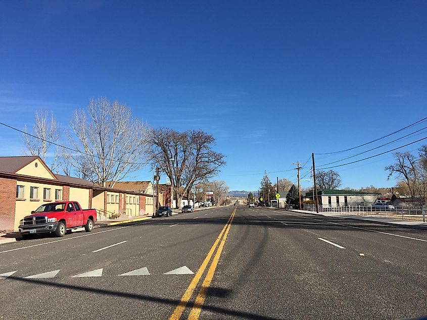 View east on Nevada State Route 319 in Panaca, Nevada.