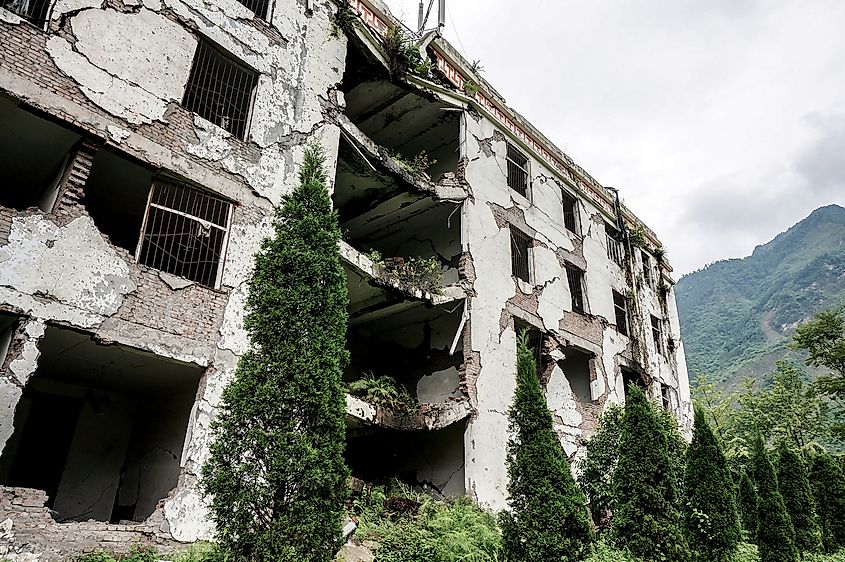 A building in Sichuan that was ruined by the earthquake.