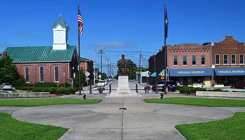 Lincoln statue in Hodgenville, Kentucky.