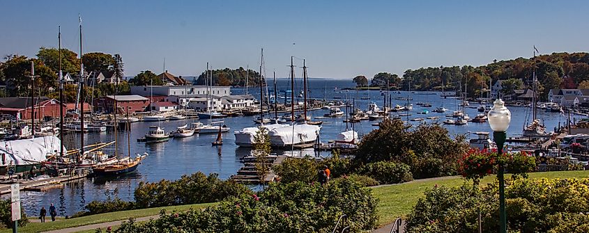 View of the Inner Harbor in Rockland, Maine.