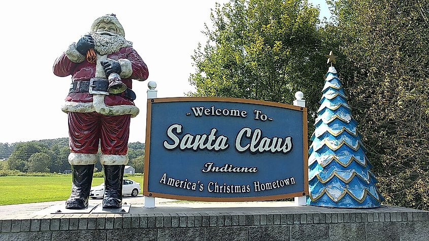 Santa Claus Welcome sign in Indiana