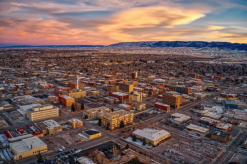 Aerial view of Casper, Wyoming.