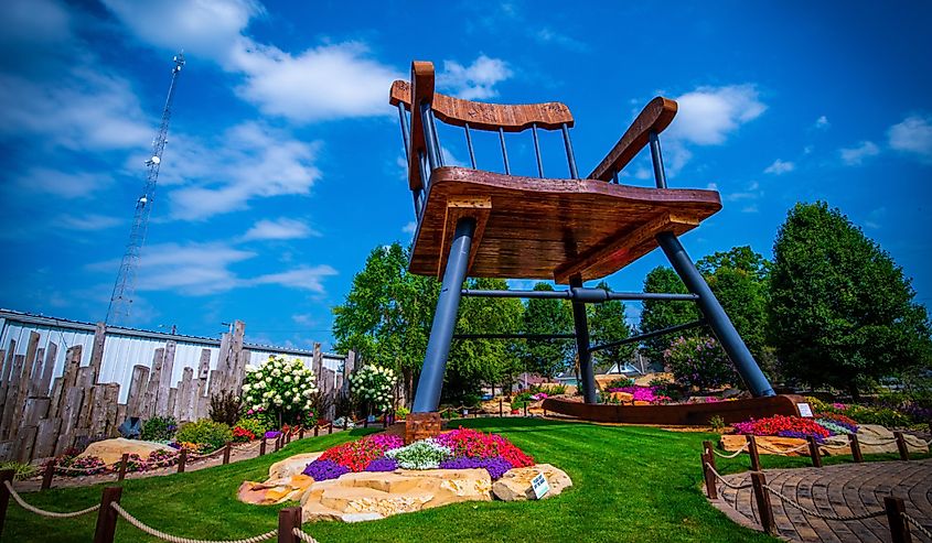 Giant wooden chair in Casey, Illinois. Image credit RozenskiP via Shutterstock.