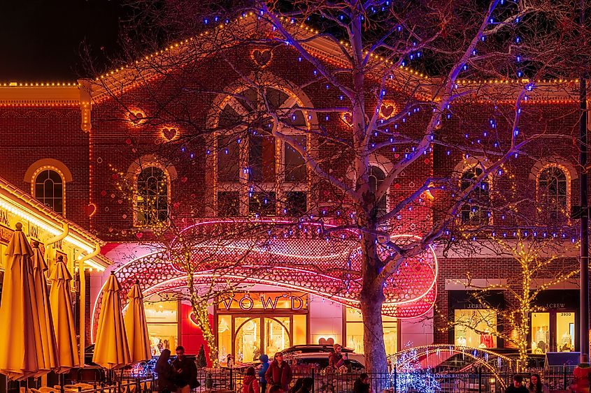 Light displays at Easton Town Center in Columbus, Ohio.