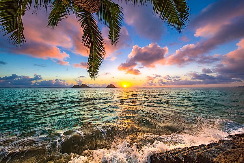 Sunrise view from Kailua in Hawaii.