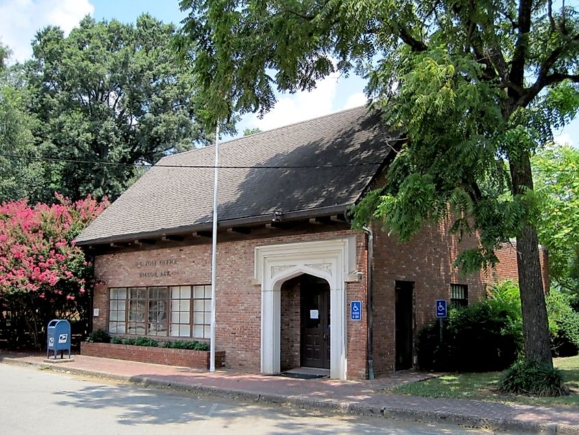 Tudor-inspired post office in Wilson, Arkansas.