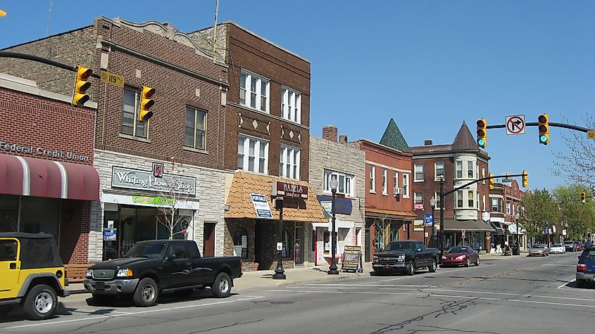 Whiting's business district on 119th Street.