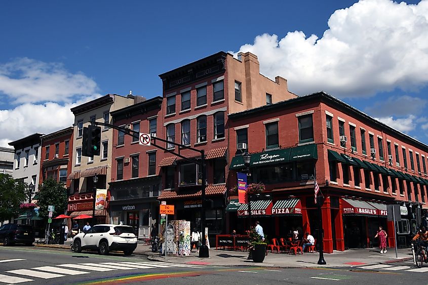 Buildings in downtown Hoboken, New Jersey.