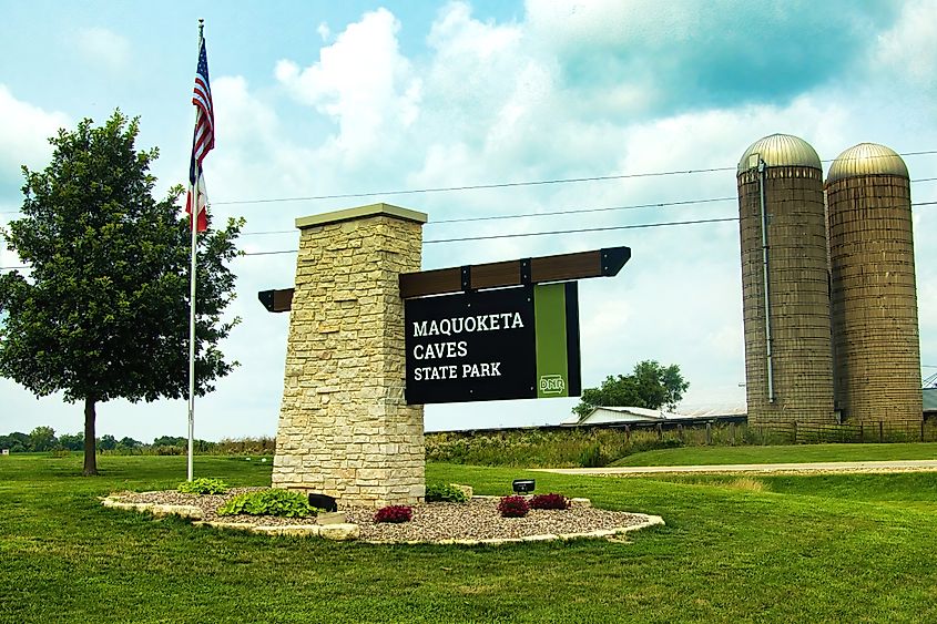 Maquoketa Caves State Park, located in Jackson County, Iowa