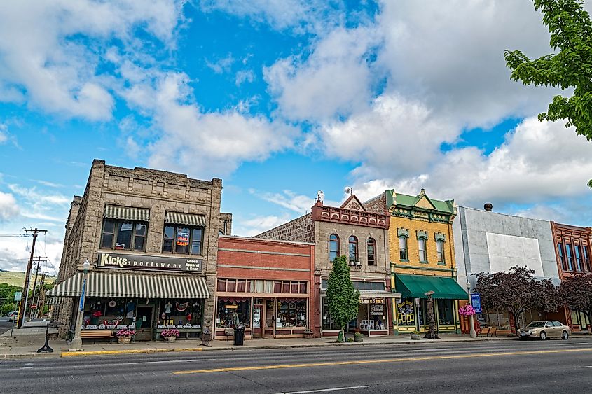 Main Street in the historic district of Baker City, Oregon