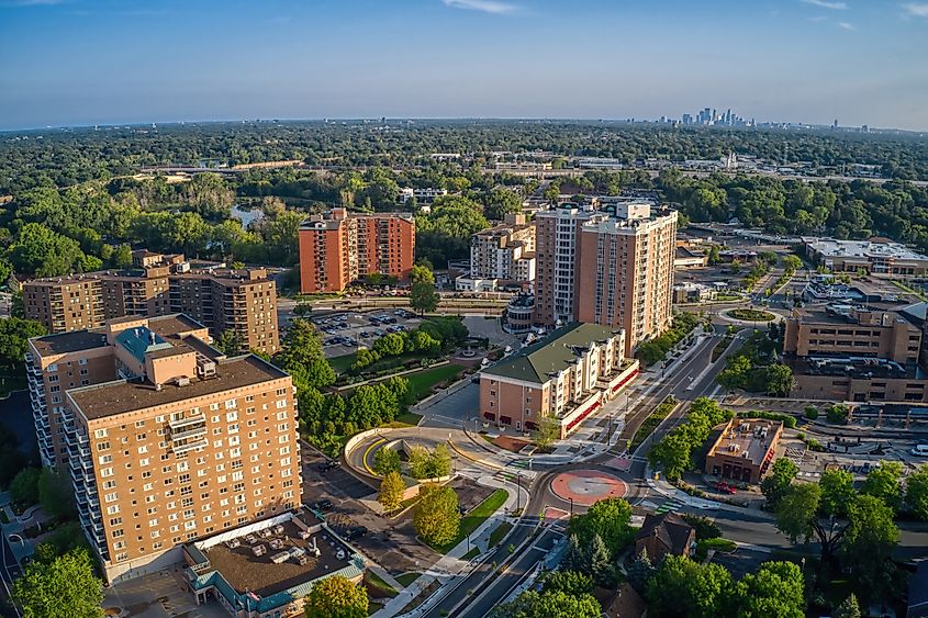 Aerial View of the Twin Cities Inner Suburb of Richfield, Minnesota.