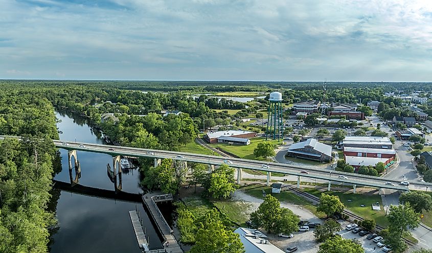 Aerial view of Conway, South Carolina