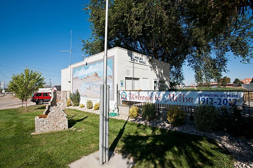 Melba City Hall in Melba Idaho.
