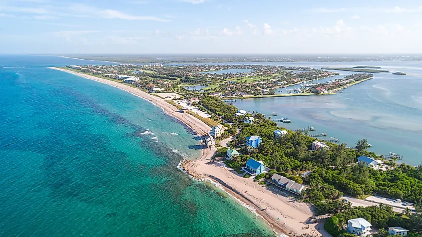Aerial view of Stuart, Florida, on the Treasure Coast